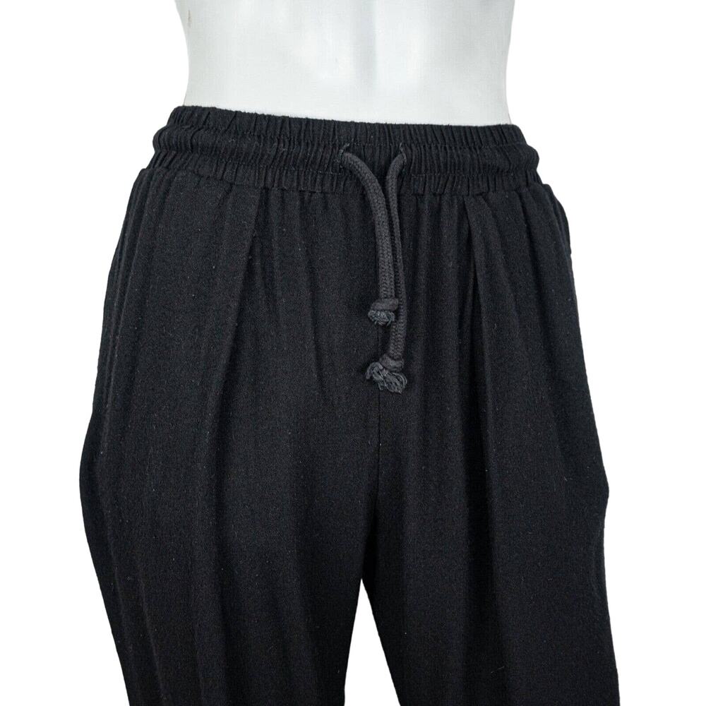BLACK CRANE Drawstring Pants Black Rayon Wool Size XS - Picture 7 of 9